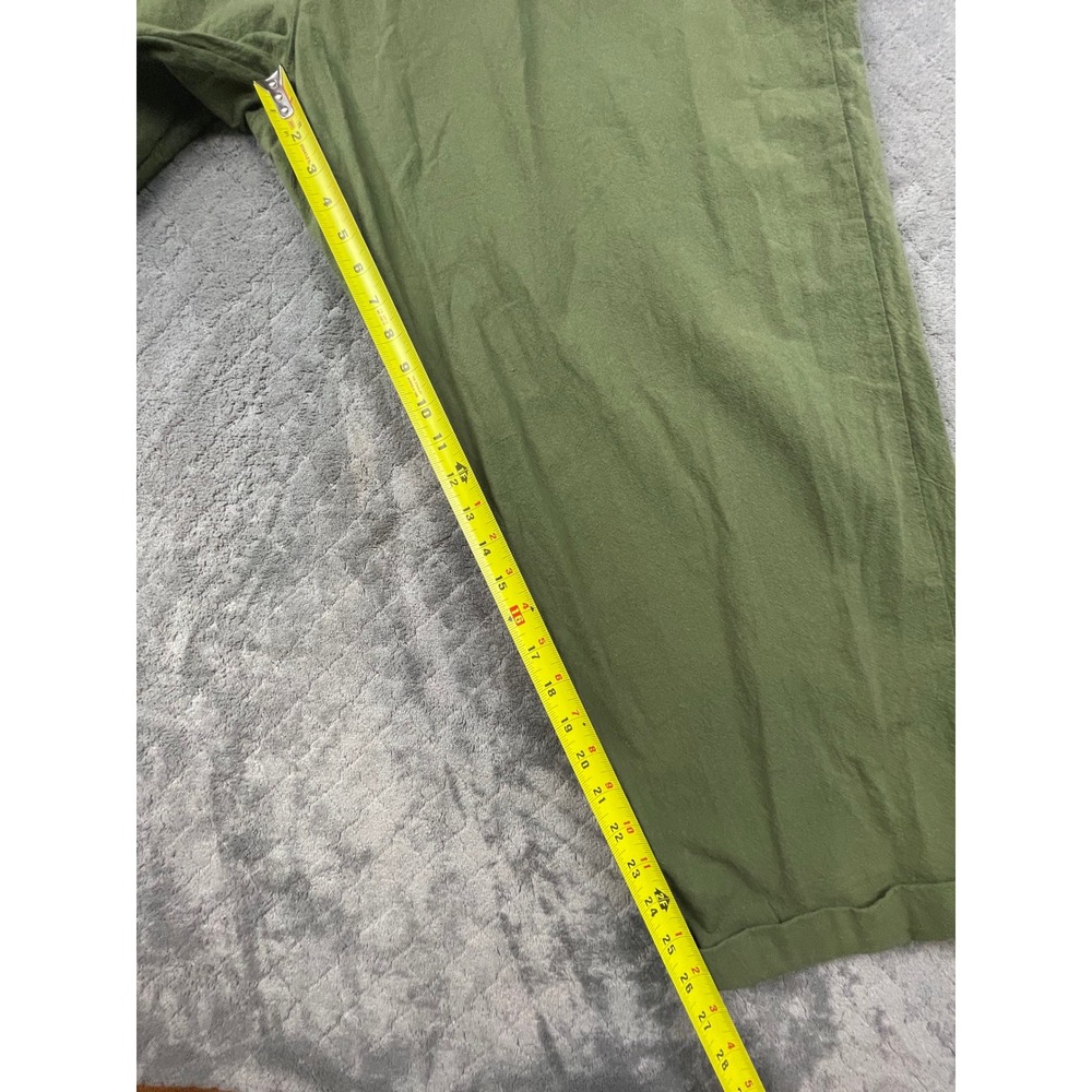 Kim Rogers Plus Size 2X Green Cropped Linen Blend Pants Elastic Waist Drawstring - Picture 6 of 8